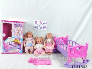 16 inch doll with English IC, queen-size blow-up shaker, pillow, quilt