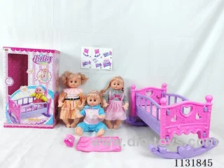 16 inch doll with English IC, queen-size blow-up shaker, pillow, quilt