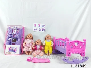 16 inch doll with English IC, queen-size blow-up shaker, pillow, quilt