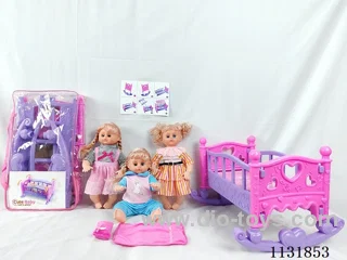 16 inch doll with English IC, queen-size blow-up shaker, pillow, quilt
