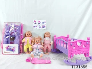 16 inch doll with English IC, queen-size blow-up shaker, pillow, quilt