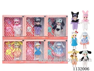 6" Solid 13 Articulated 3D Eye Doll with Accessories