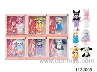 6" Solid 13 Articulated 3D Eye Doll with Accessories