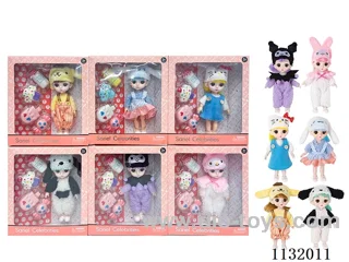 6" Solid 13 Articulated 3D Eye Doll with Accessories