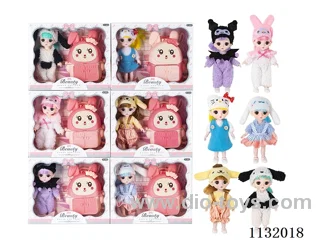 6" Solid 13 Articulated 3D Eye Doll with Accessories