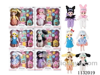 6" Solid 13 Articulated 3D Eye Doll with Accessories