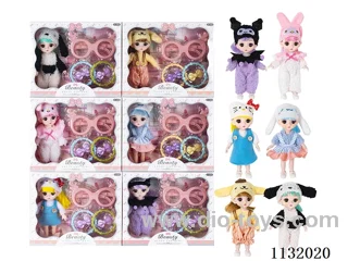 6" Solid 13 Articulated 3D Eye Doll with Accessories