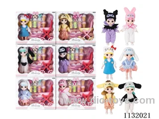 6" Solid 13 Articulated 3D Eye Doll with Accessories