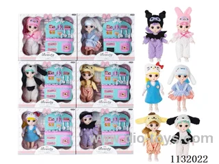 6" Solid 13 Articulated 3D Eye Doll with Accessories