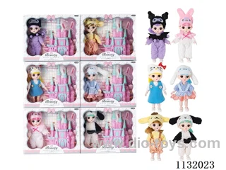 6" Solid 13 Articulated 3D Eye Doll with Accessories