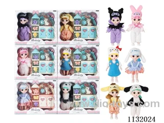6" Solid 13 Articulated 3D Eye Doll with Accessories