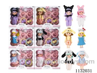 6 inch solid doll with accessories