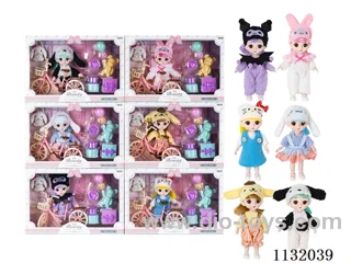 6" Solid 13 Articulated 3D Eye Doll with Accessories