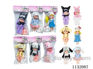 6" solid doll with accessories