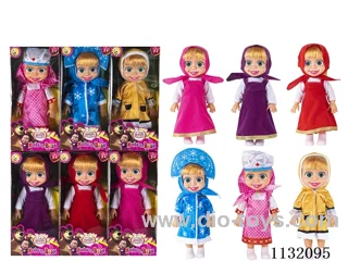 10" Empty Body Masha Bear Doll with Masha Theme Music