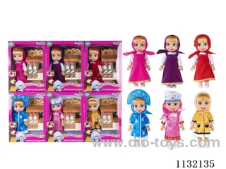 10" Empty Masha Bear doll with Masha's theme song music and accessories