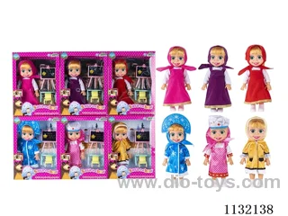 10" Empty Masha Bear doll with Martha's theme song music with accessories