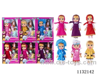 10" Empty Masha Bear doll with Martha's theme song music with accessories
