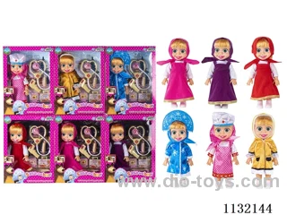 10" Empty Masha Bear doll with Martha's theme song music with accessories