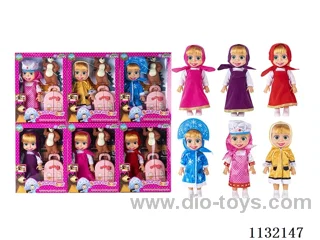 10" Empty Masha Bear doll with Martha's theme song music and accessories