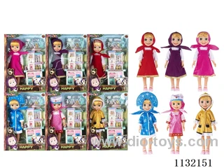 14" Vinyl Hands 3D Eyes Masha Bear Doll with Masha Theme Song Music with Accessories