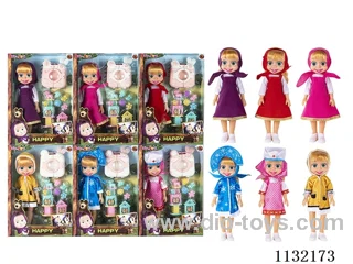 14" Empty Masha Bear doll with Martha's theme song music with accessories