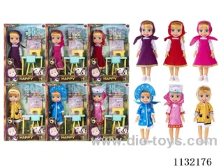 14" Empty Masha Bear doll with Martha's theme song music with accessories