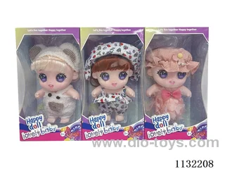 10 inch full-body vinyl 3D cotton doll with eyes