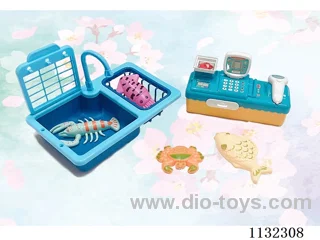 Seafood hand wash basin at cashier