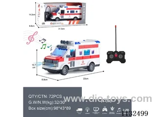 1:28 27MHz 4ch rc Ambulance with Lights/Music (Battery not included)