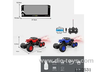 1:16 27MHz 6ch rc 6 wheel 4WD w/light/spray function w/water fill bottle (battery included)