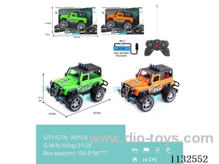 1:14 27MHz 4ch rc car with light (batteries included)