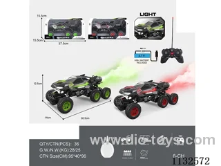 1:16 27MHz 6ch rc 6 Wheel Racing Car with Lights/Spray Function with Water Fill Bottle (Battery Included)