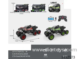 1:16 27MHz 4ch rc 6 Wheel Racing Car with Lights (Battery Included)
