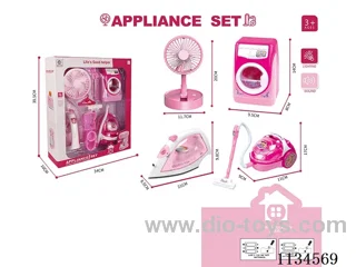 Fan + Washing Machine + Vacuum Cleaner + Iron (with smoke)