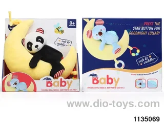 Plush moon panda with sound and light