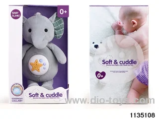 Plush elephant with projection hammockable bed