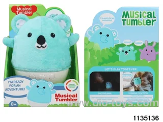 Plush koala tumbler with lights and music