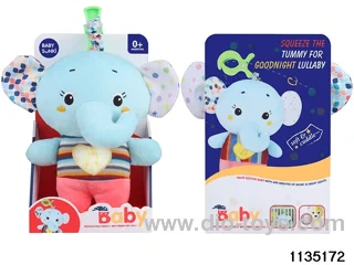 Plush Elephant with Lights and Music (Hammockable)