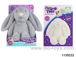 Plush grey rabbit with lights and music