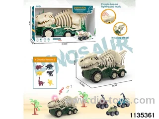 Sliding Dinosaur Car with Lights and Music