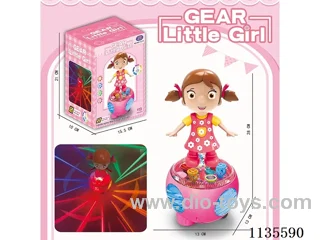 B/O universal 5D lights music transparent gears girl