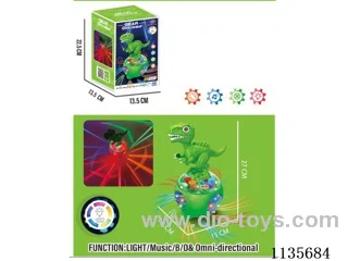 Transparent Gear B/O Dinosaur with Lights Music