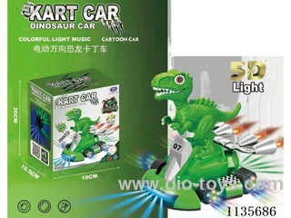 B/O Universal Dinosaur Kart with Lights and Music