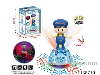 B/O 5D Wanxiang rotating lifting lights music boy blue