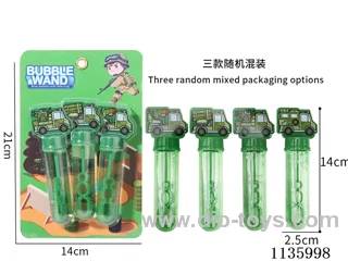 Military vehicle bubble wands (1 colour 3 models)