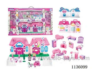 Electric villa with prince and princess, furniture fence (six lights, colourful, music)
