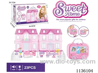 Villa Storage Box Princess with Fence Furniture (Lights Music)
