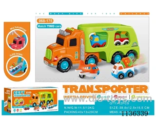 5 in 1 cartoon car truck toys (1 inertia car with 4 inertia cars)
