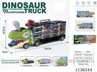 Dinosaur Storage Vehicle (Dinosaur Truck with Lights Music and Glide)